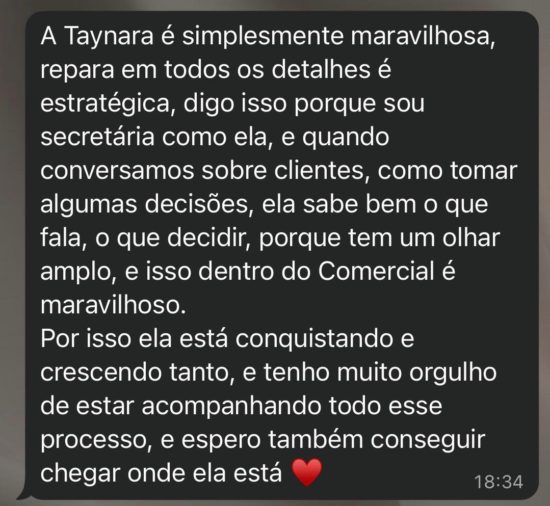 Print de depoimento da Beatriz